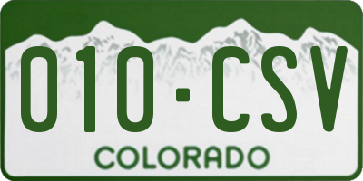 CO license plate 010CSV