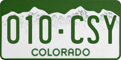CO license plate 010CSY