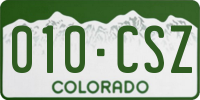 CO license plate 010CSZ