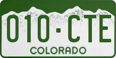 CO license plate 010CTE