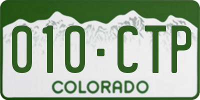 CO license plate 010CTP