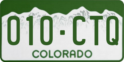 CO license plate 010CTQ