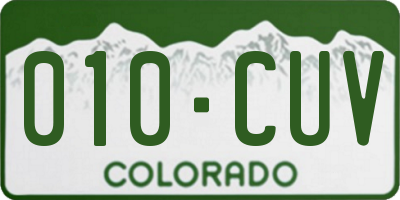 CO license plate 010CUV