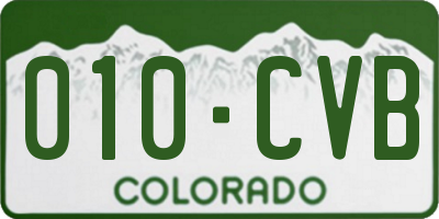CO license plate 010CVB