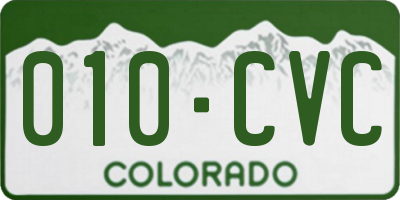 CO license plate 010CVC