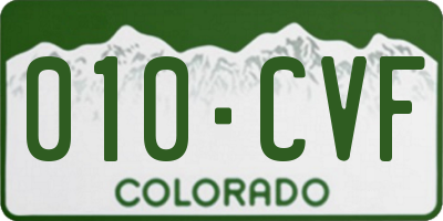 CO license plate 010CVF