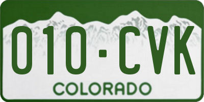 CO license plate 010CVK