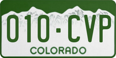 CO license plate 010CVP