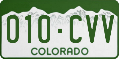CO license plate 010CVV