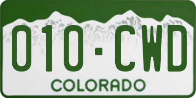 CO license plate 010CWD