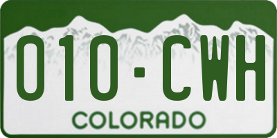CO license plate 010CWH