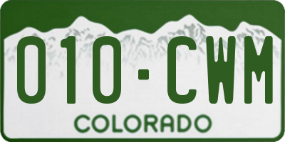 CO license plate 010CWM