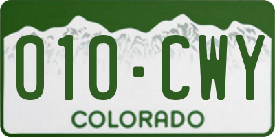 CO license plate 010CWY