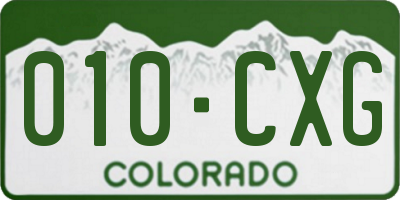 CO license plate 010CXG