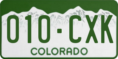 CO license plate 010CXK