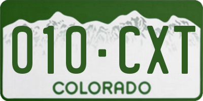 CO license plate 010CXT