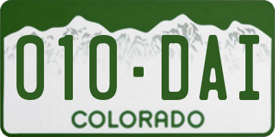 CO license plate 010DAI