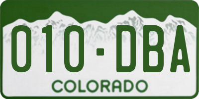 CO license plate 010DBA