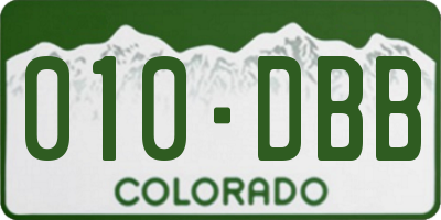 CO license plate 010DBB