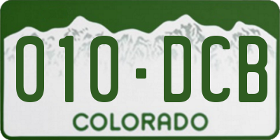 CO license plate 010DCB
