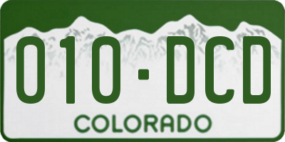 CO license plate 010DCD