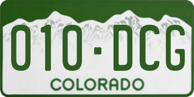 CO license plate 010DCG