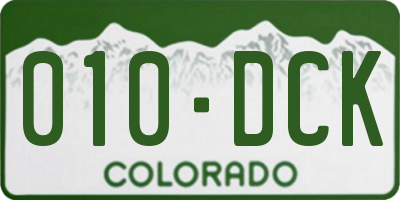 CO license plate 010DCK