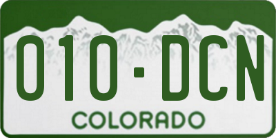 CO license plate 010DCN