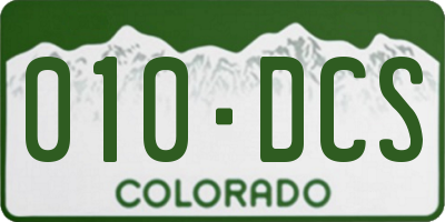 CO license plate 010DCS