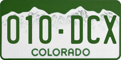 CO license plate 010DCX