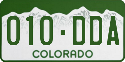 CO license plate 010DDA