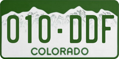 CO license plate 010DDF
