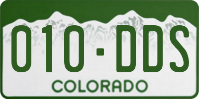 CO license plate 010DDS