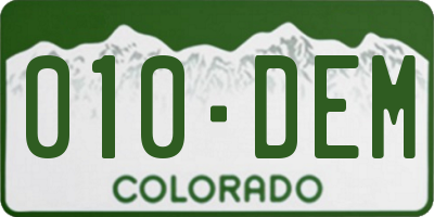 CO license plate 010DEM