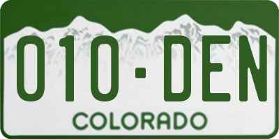 CO license plate 010DEN