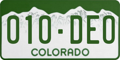 CO license plate 010DEO