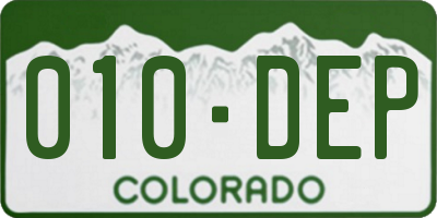 CO license plate 010DEP