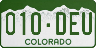 CO license plate 010DEU