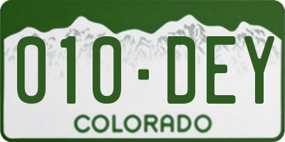 CO license plate 010DEY