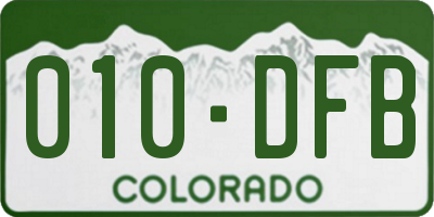 CO license plate 010DFB