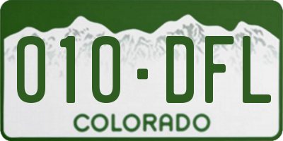 CO license plate 010DFL