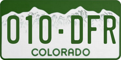 CO license plate 010DFR