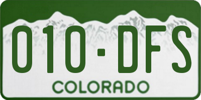 CO license plate 010DFS