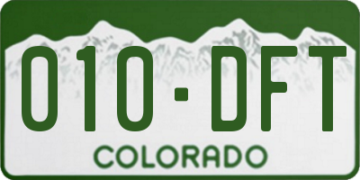 CO license plate 010DFT