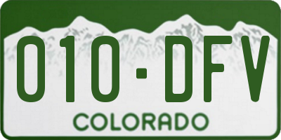 CO license plate 010DFV
