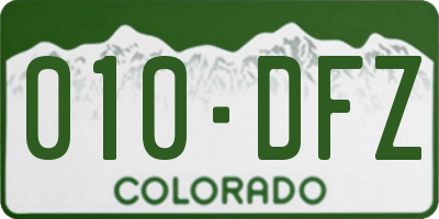 CO license plate 010DFZ