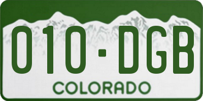 CO license plate 010DGB