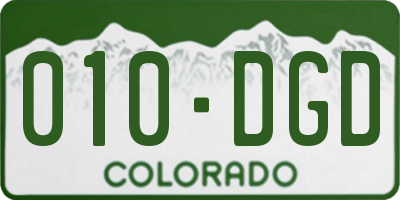 CO license plate 010DGD