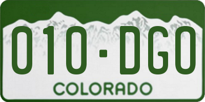 CO license plate 010DGO