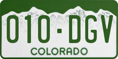 CO license plate 010DGV